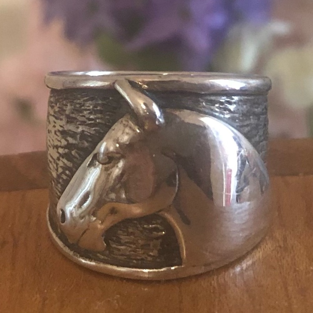 Rare Vintage Silpada Sterling Silver Equestrian Horse Head Ring R1460 Size 6 - Picture 9 of 12